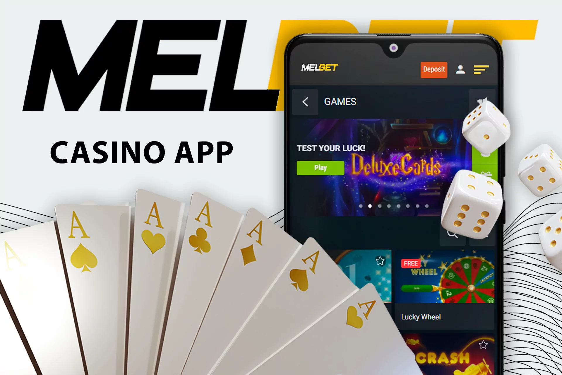 In the Melbet app, you also can play slots and other casino games from your account.