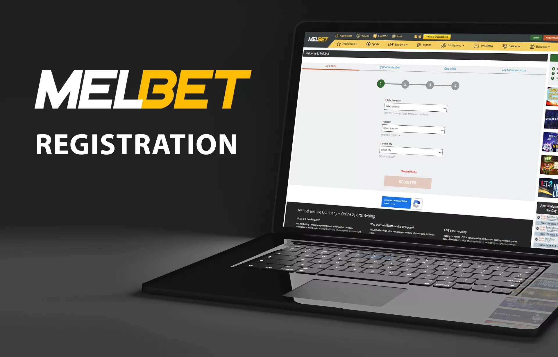 To create a new account, visit the official page of Melbet and click on the 'Registration' button.
