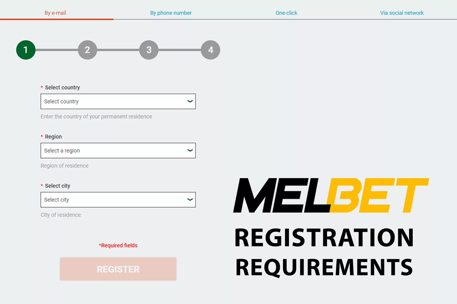 Follow the registration requirements not to be banned at Melbet.