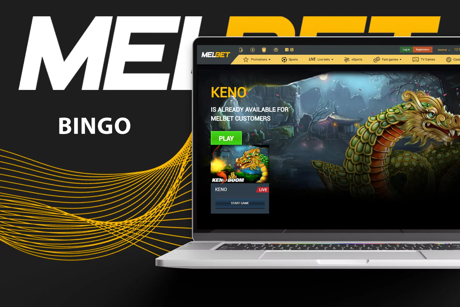 You can play a live Keno game at the Bingo section on the Melbet.