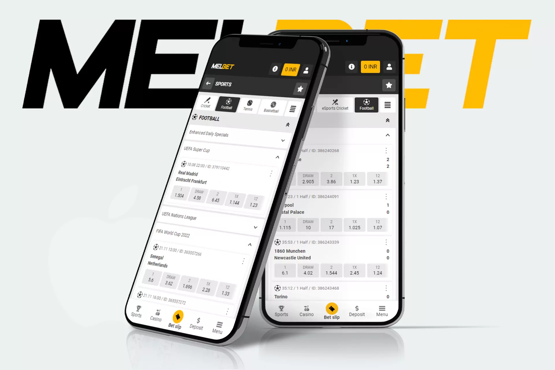 You can also place bets in the app or mobile browser version of Melbet.