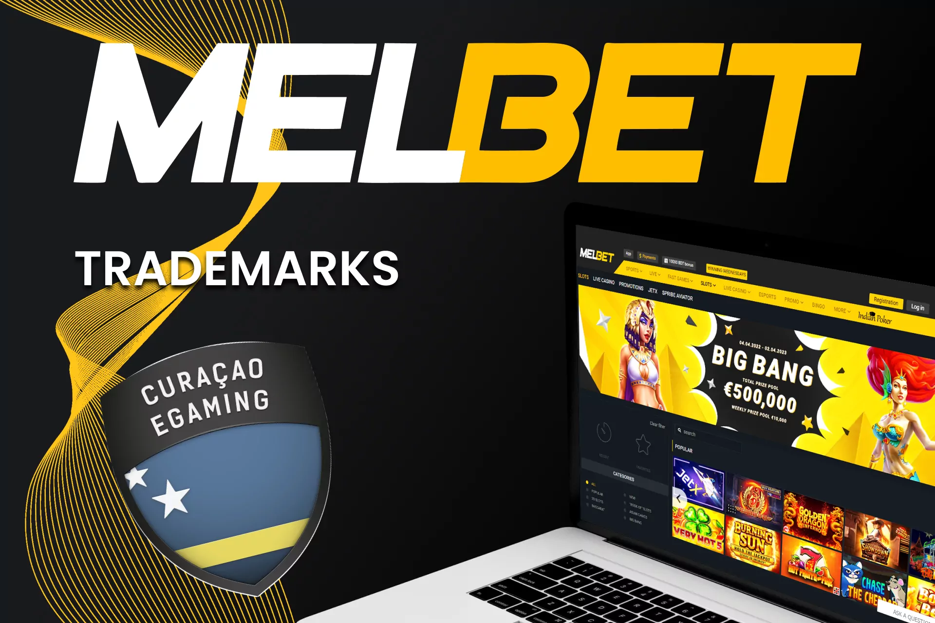 Part of the logo on the Melbet website belongs to Curaçao.