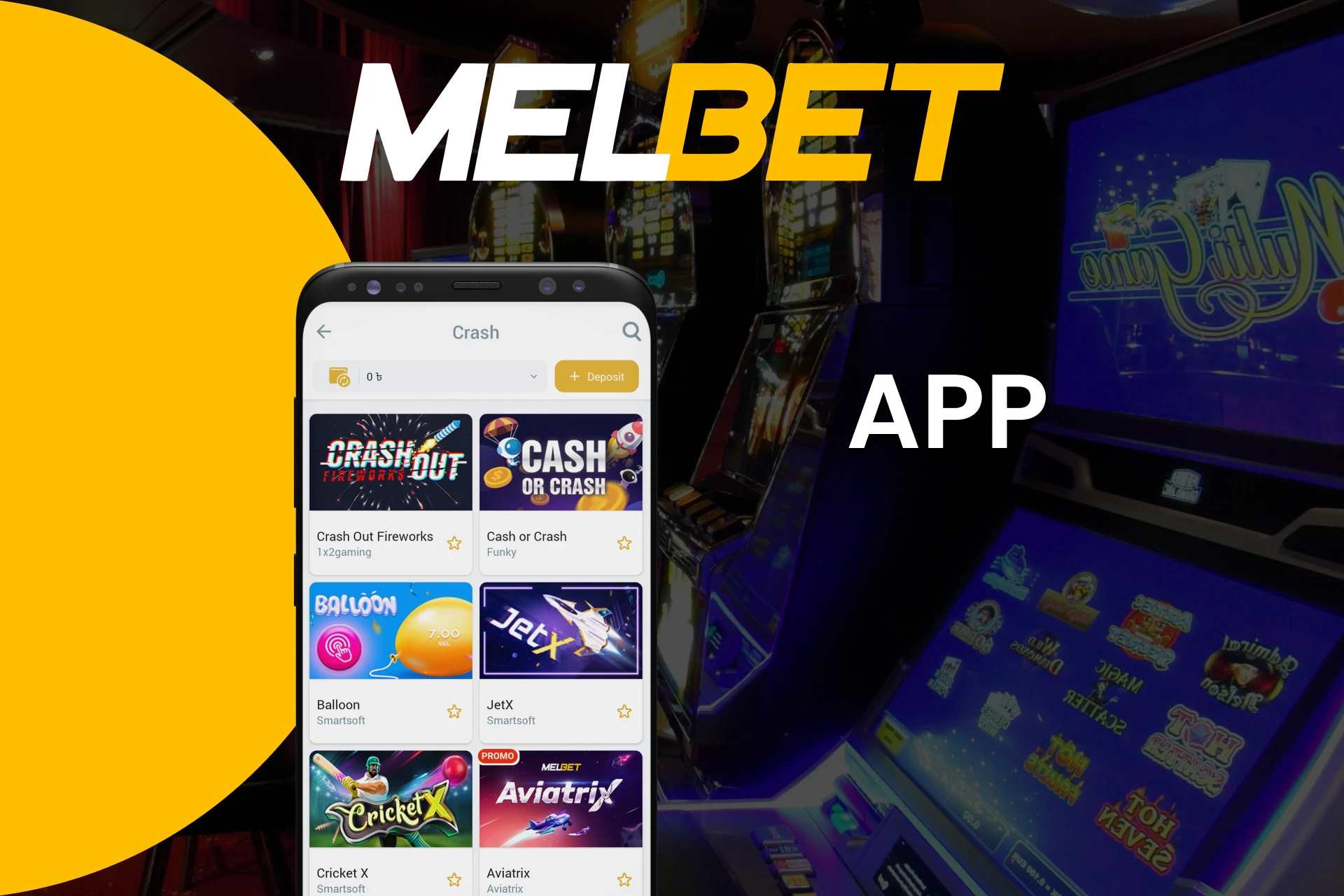 Download the Melbet app for crash games.
