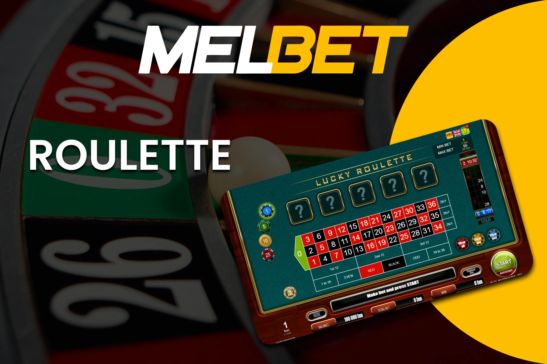 Choose Roulette from the Jackpot section on Melbet.