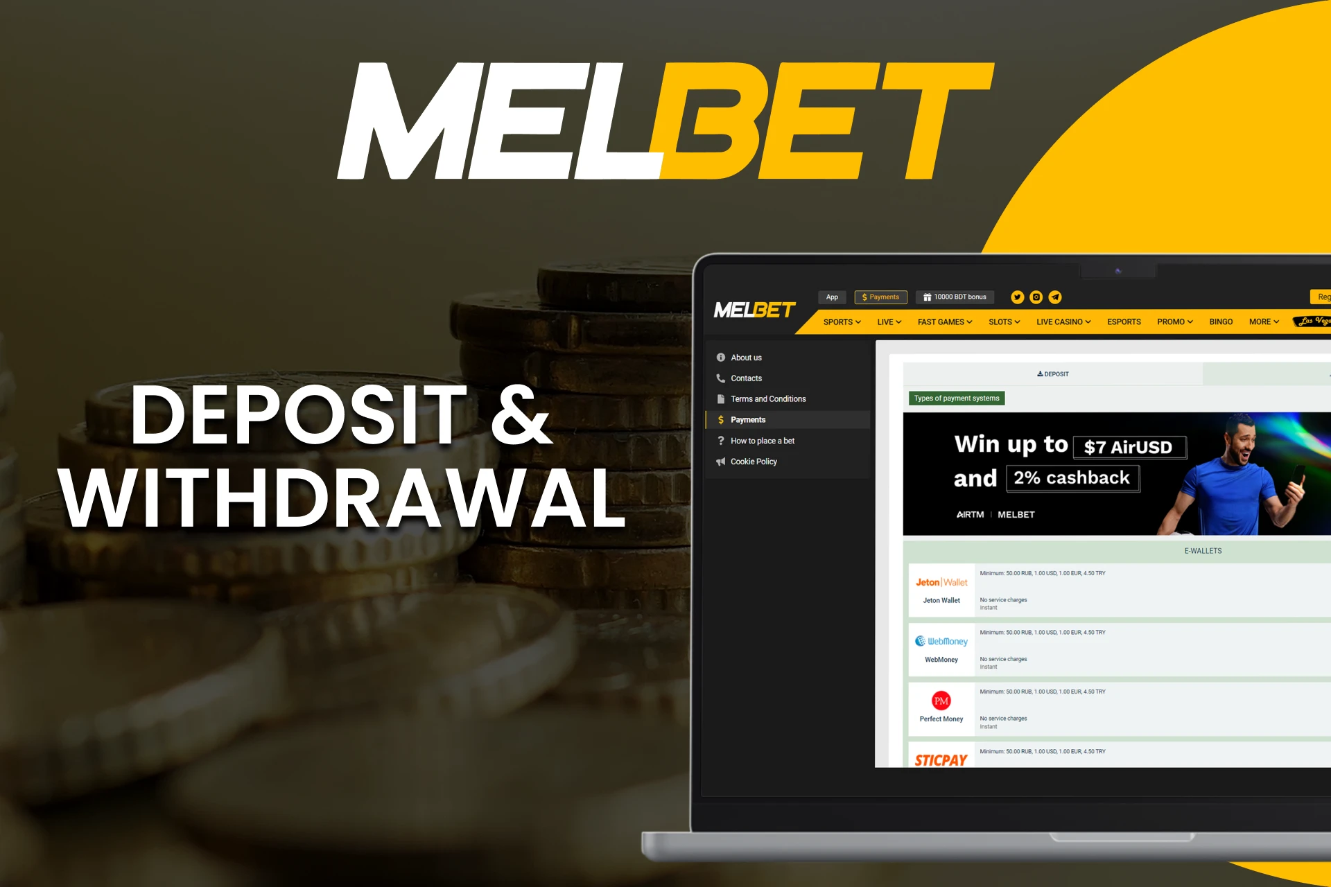 Find out about Melbet's transaction methods.