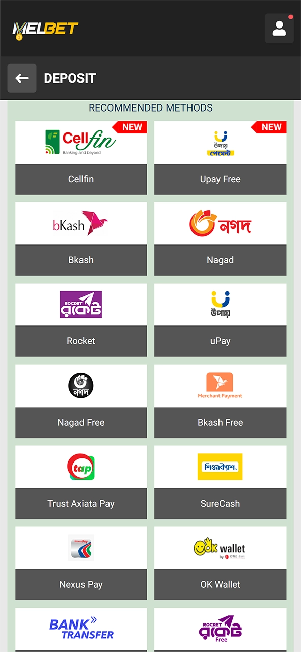 Fund your account to receive Melbet deposit bonus.