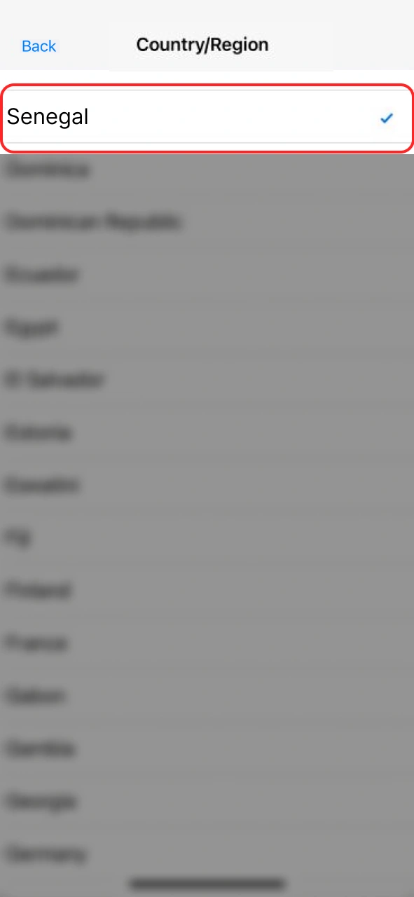 Select Senegal, India, Vietnam, or Mongolia to continue installing the Melbet app for iOS.