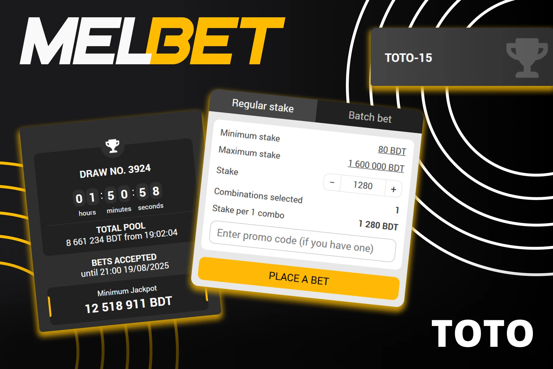 Predict outcomes of the matches with TOTO betting on Melbet.