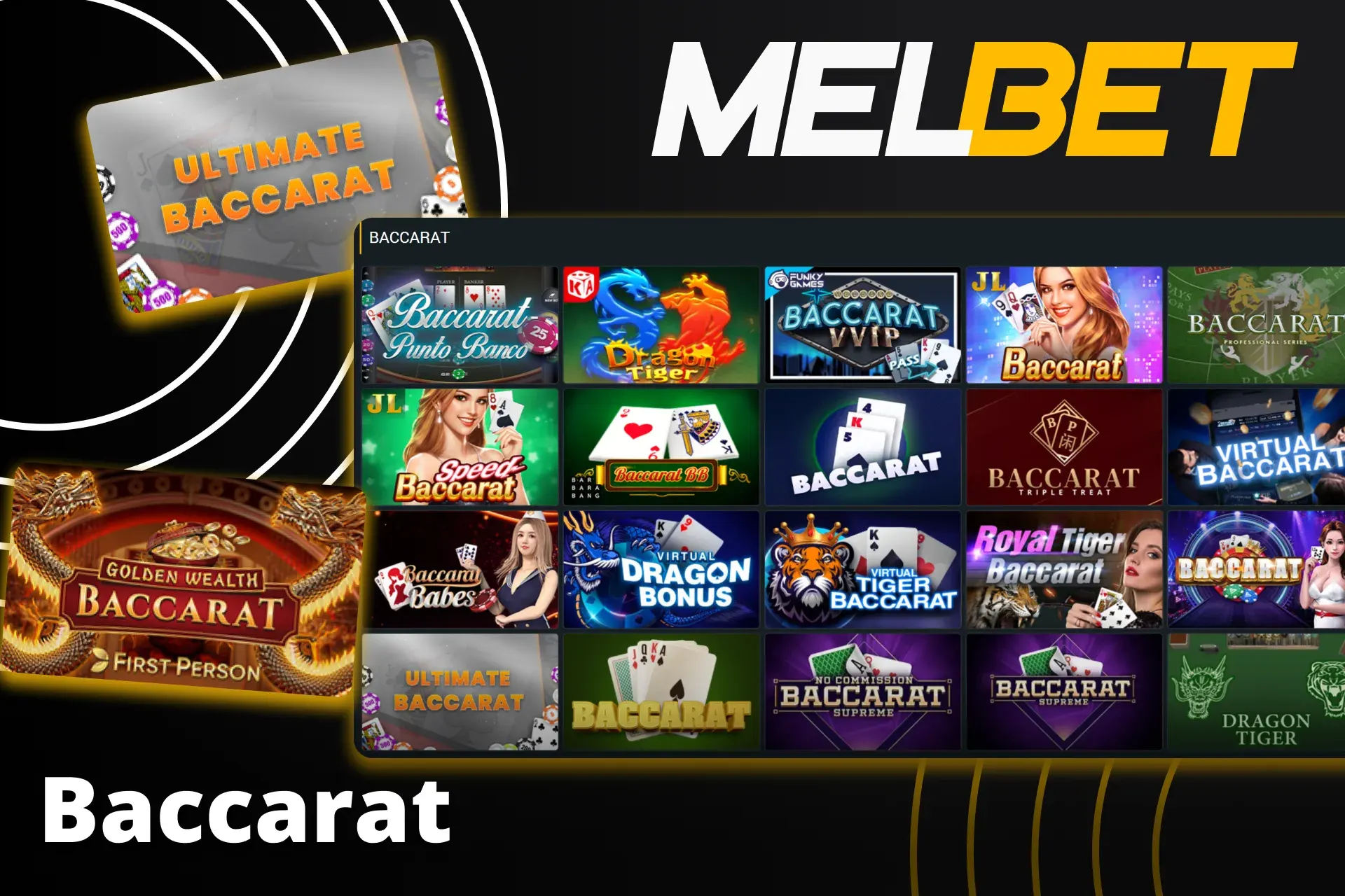 Baccarat is a classic card game that you can also play at Melbet.