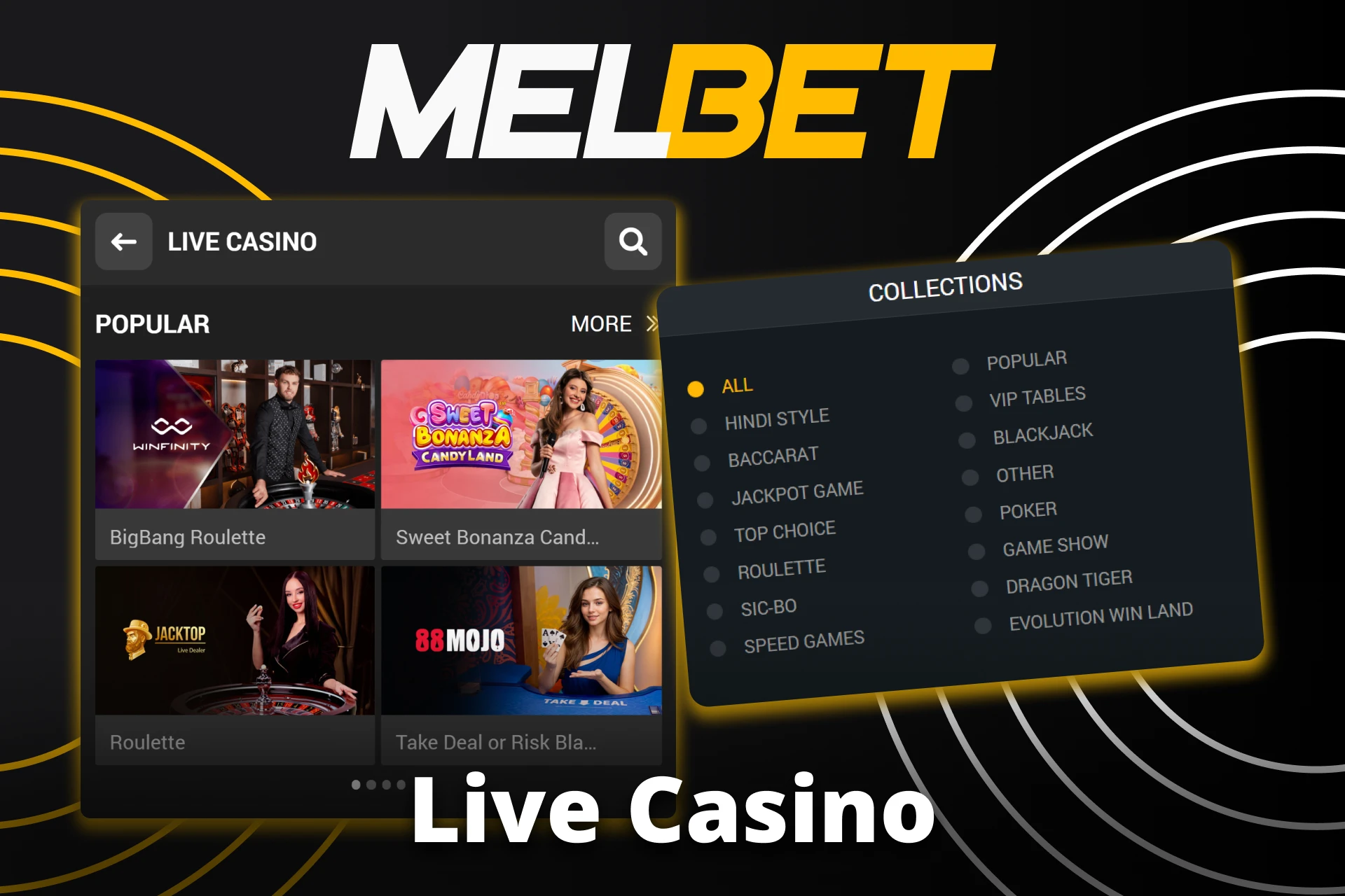 If you prefer games with real dealers try the live casino on Melbet official.