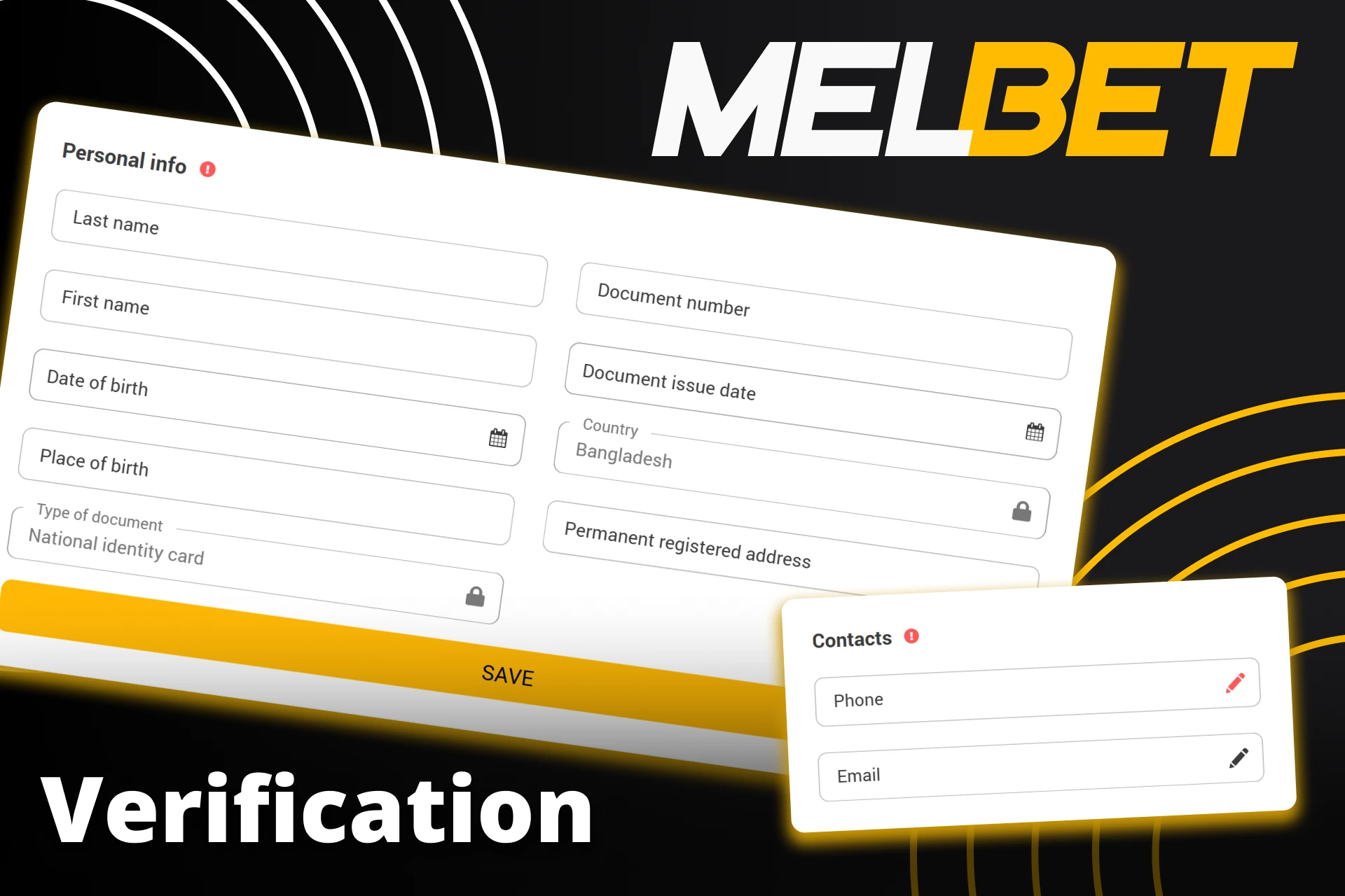 Verify your account for the full use of the Melbet website.