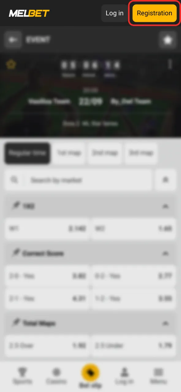 আপনার Melbet অ্যাকাউন্ট তৈরি করুন এবং সঙ্গে সঙ্গে Dota 2 বেটিং শুরু করুন।