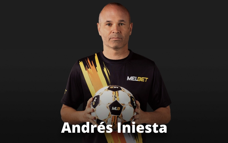 Football icon Andrés Iniesta leads official Melbet campaigns to promote fair and safe betting.