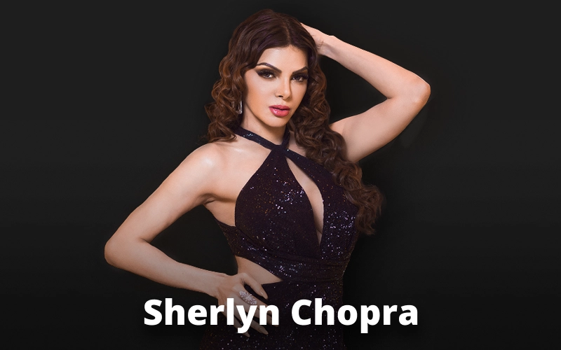 Indian actress and media personality Sherlyn Chopra records video spots as a Melbet ambassador.