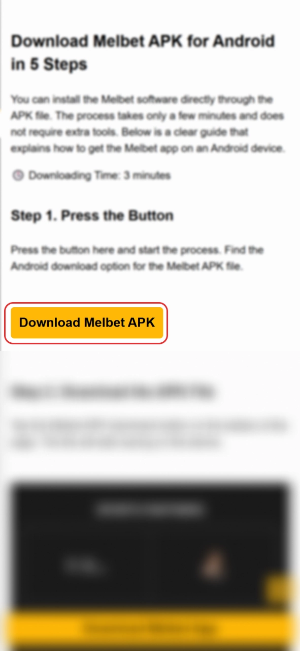 Start the Melbet Android app download process by clicking on the link.