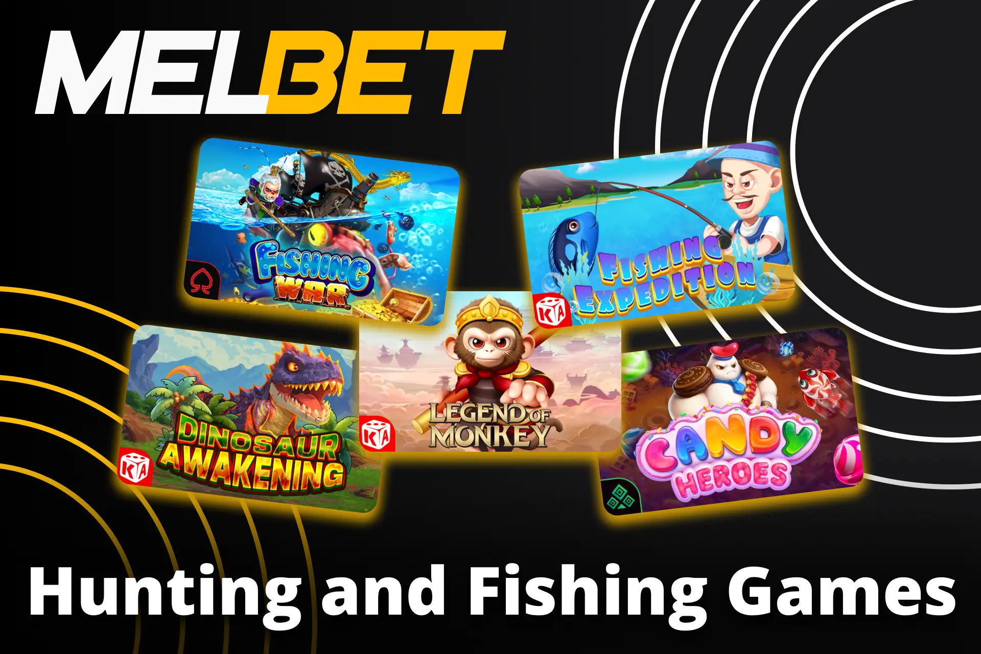 Enjoy diverse of hunting and fishing games on Melbet.