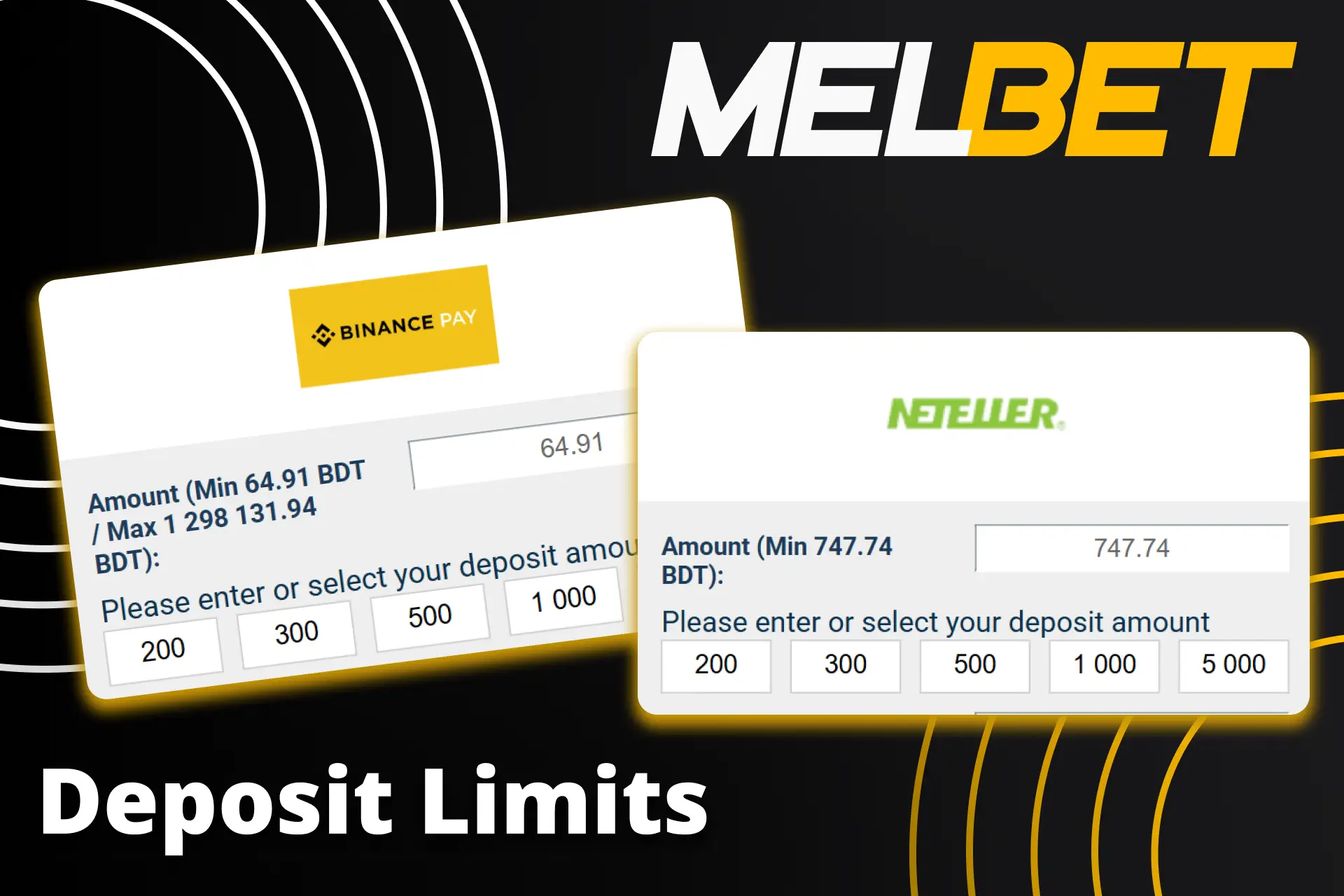 View flexible deposit limit options on the Melbet official platform.