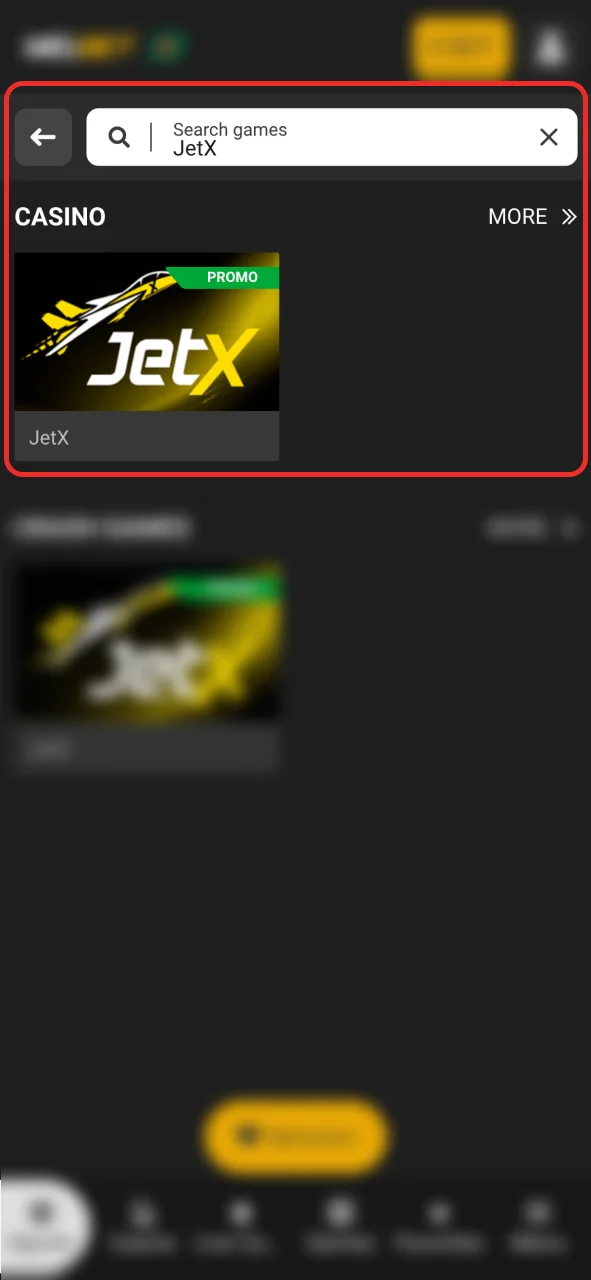 Select JetX at Melbet and start winning.