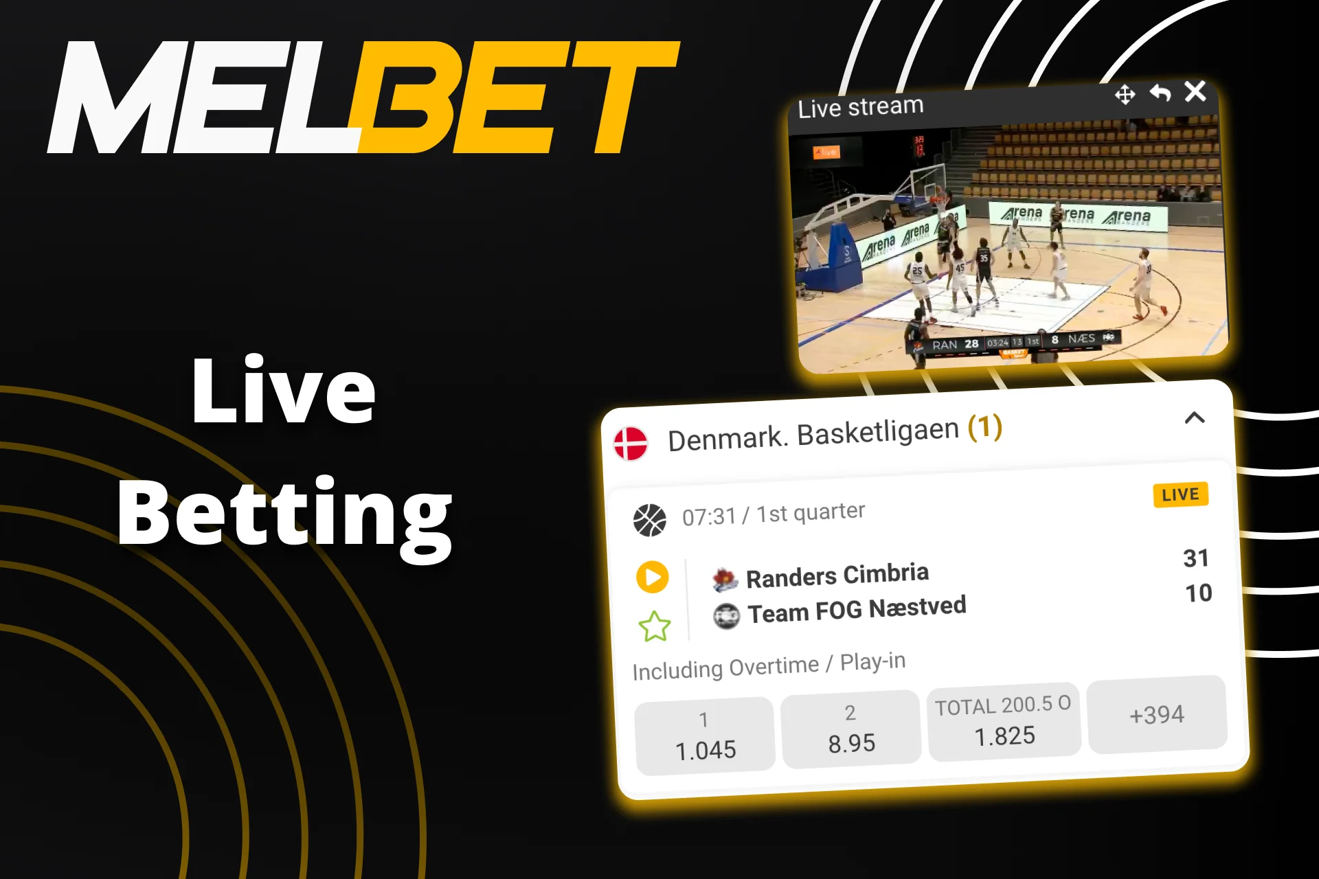 Watch live basketball streams and bet at Melbet.