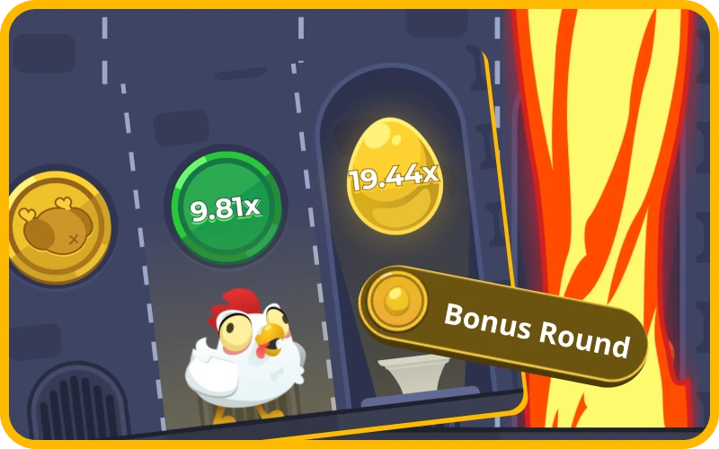 Trigger special bonus rounds in the official Melbet chicken game.