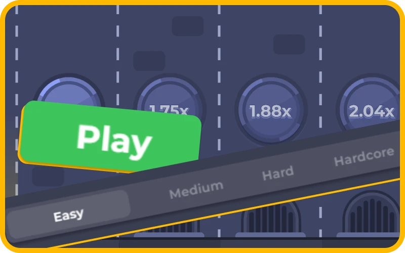 Select your preferred difficulty on the official Melbet gaming platform.