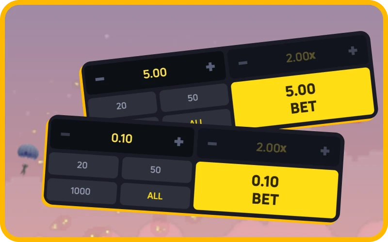Place two simultaneous bets using the official Melbet JetX feature.