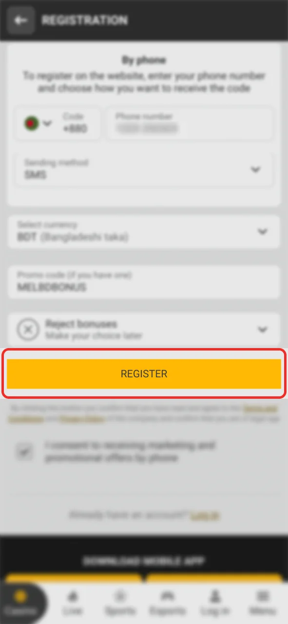 Confirm your registration and join Melbet today.