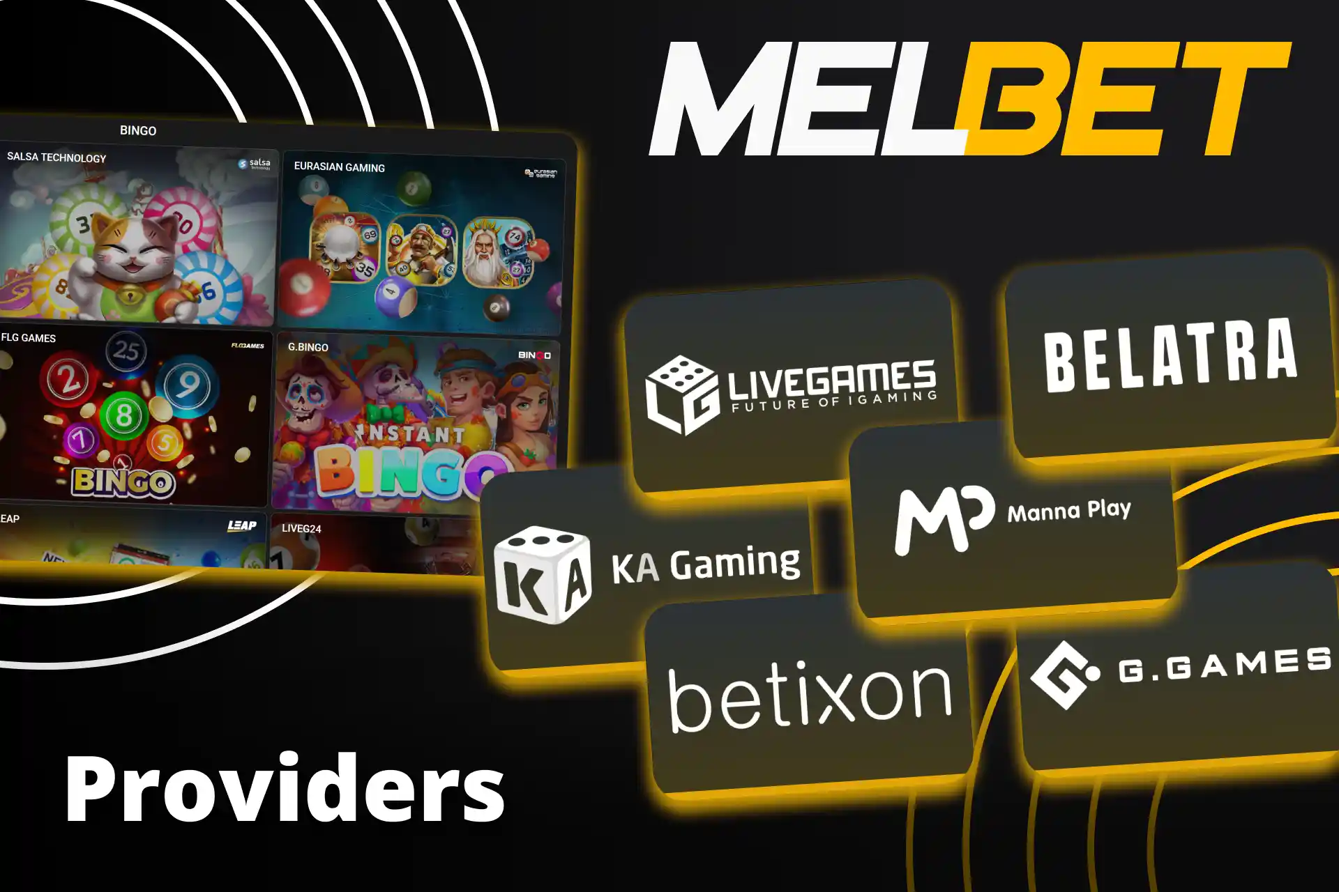 Play games from top software providers on official Melbet site.