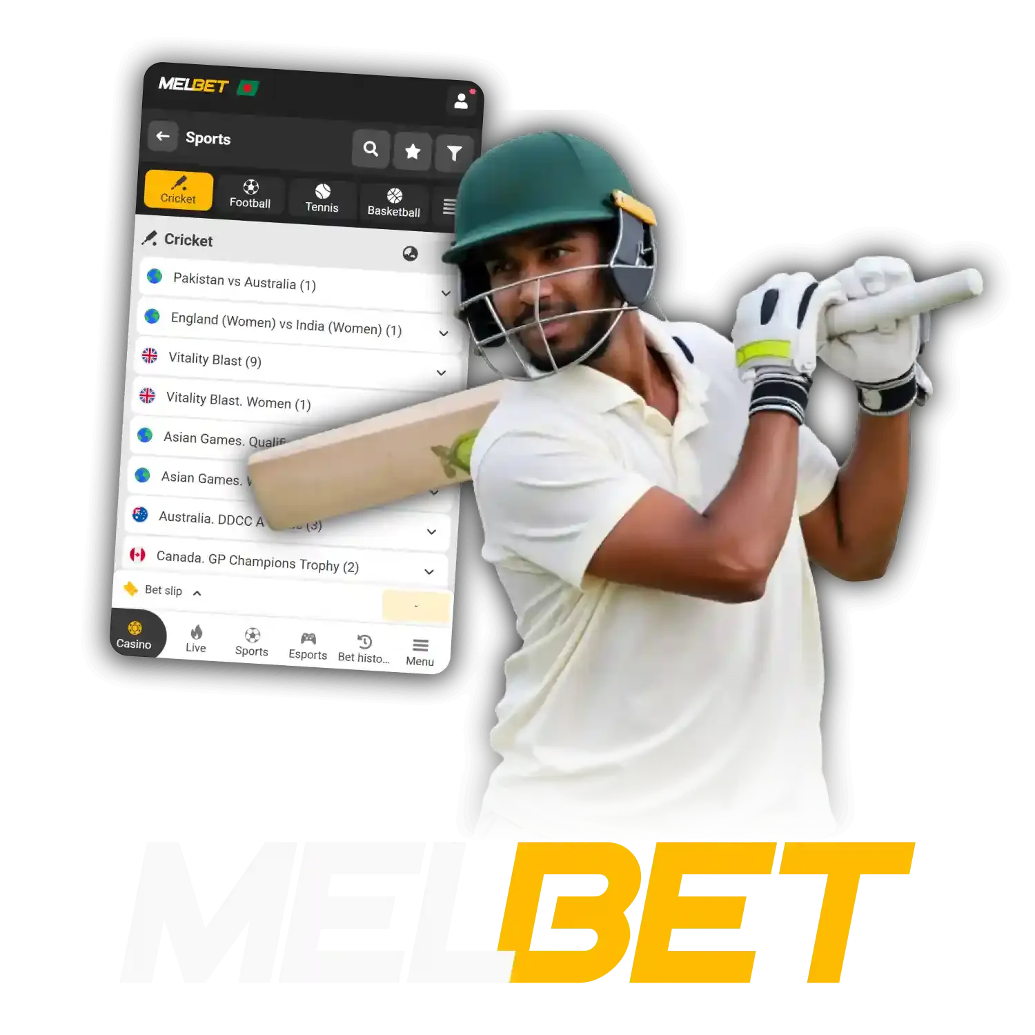 Learn how to use your Melbet account for betting on cricket.